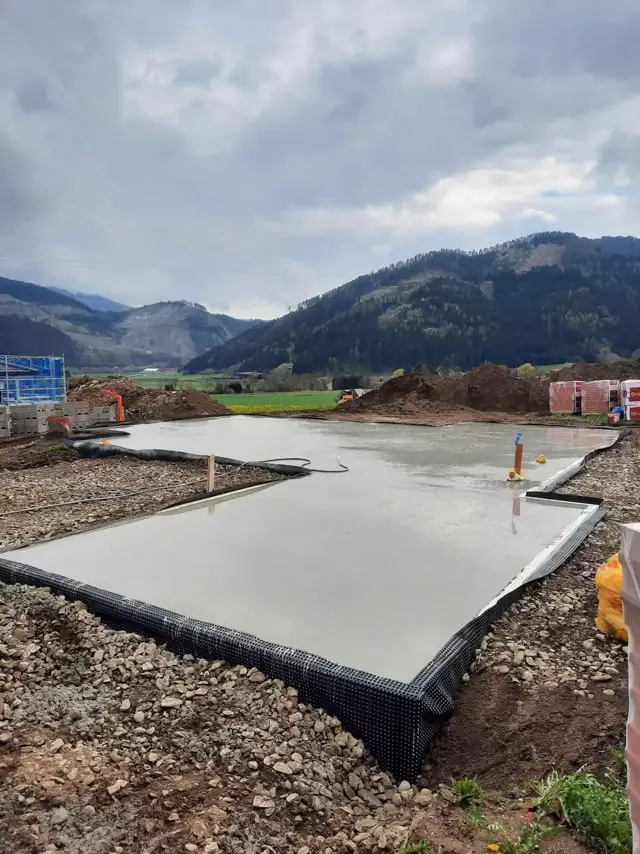 Betonaufguss eines Fundaments